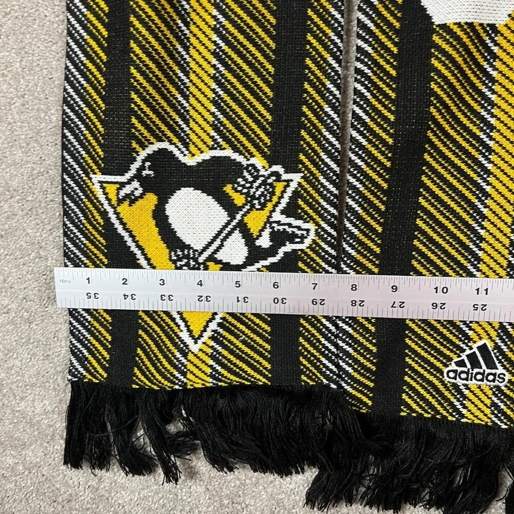 Adidas Unisex One Size Yellow Black Pittsburgh Penguins NHL Hockey Scarf NWT‎